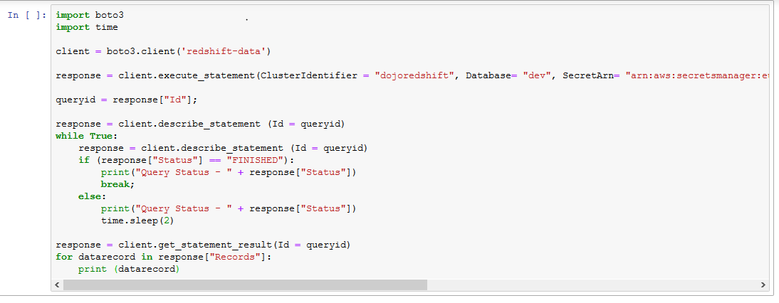 Redshift Data API
